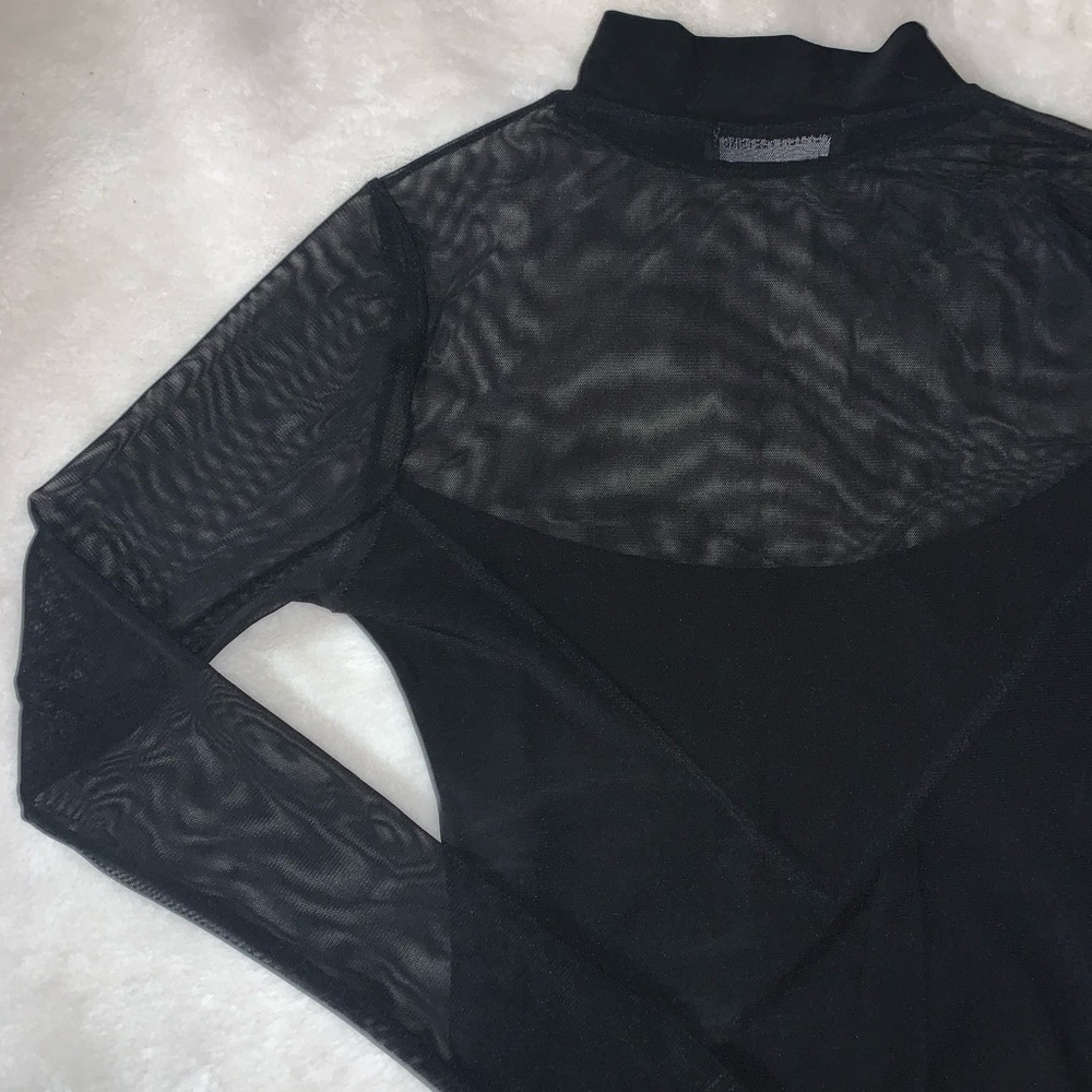 Long sleeve mesh mini dress